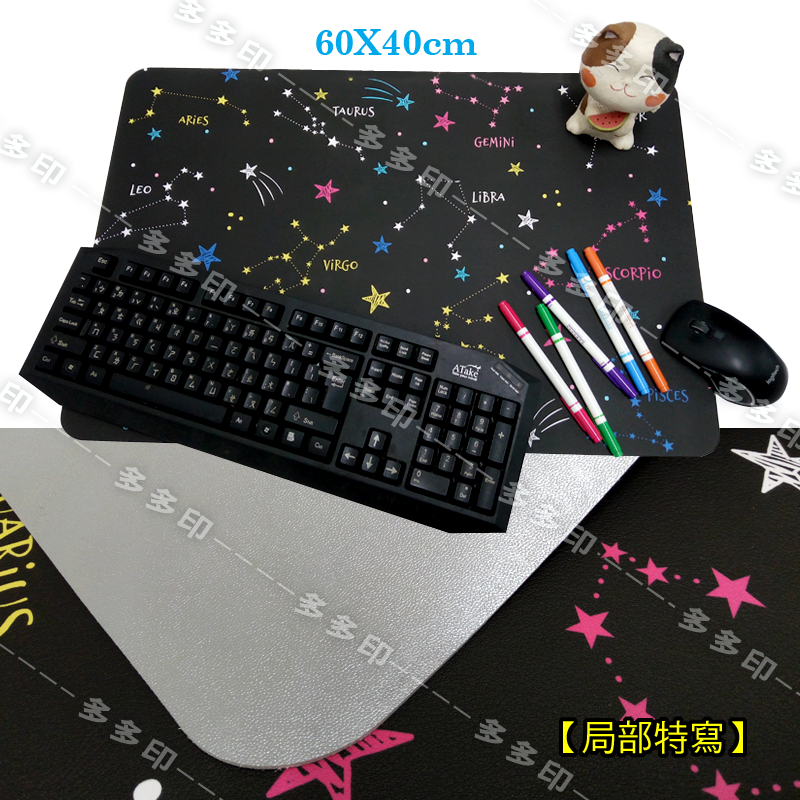 多多印 客製化 60X40公分 40X80cm PU皮革桌墊 電競滑鼠墊 桌遊 電玩 課桌墊 訂製 滑鼠墊 桌墊 訂做-細節圖4