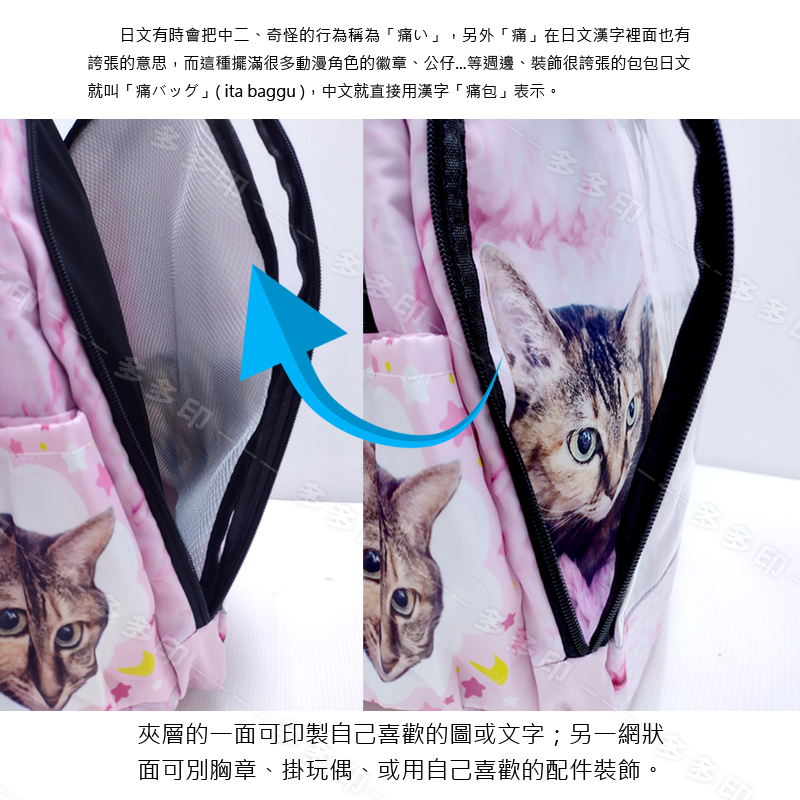多多印 客製化透明窗後背包 痛包 來圖訂製 學生 後背包 雙肩包 休閒背包 偶像動漫同人創做周邊 學校社團活動紀念品訂做-細節圖11