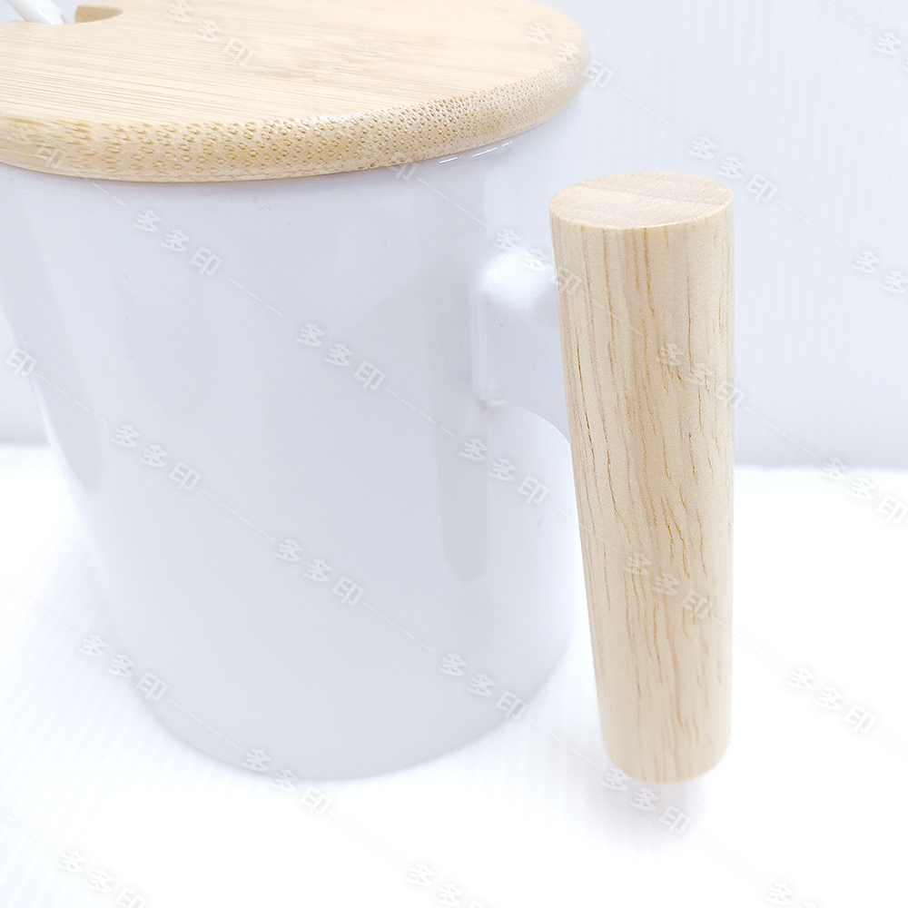 多多印 客製化 北歐風格 木柄把手馬克杯 附杯蓋杯勺 馬克杯 來圖訂製 咖啡杯 訂做 杯子 畢業生日禮物 紀念品 訂製-細節圖6