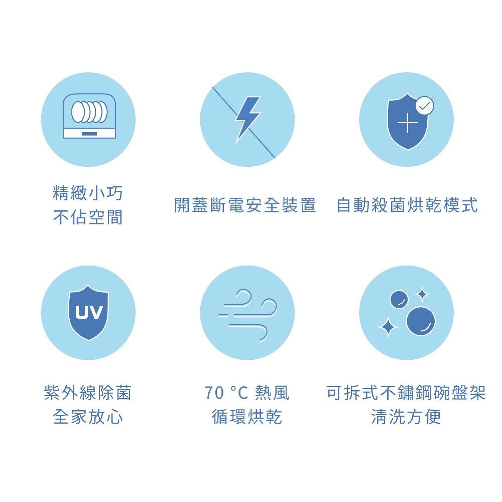 AIWA 愛華 紫外線除菌 烘碗機/餐具收納箱 ADD-2601 開蓋熄燈保護設計-細節圖3