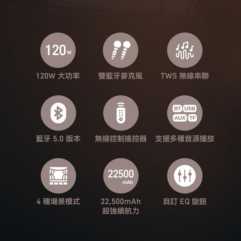 AIWA 愛華 藍牙喇叭/無線音響 唱歌/廣播/教學 一機多用 附雙麥克風 MI-X450 Pro ENIGMA-細節圖4