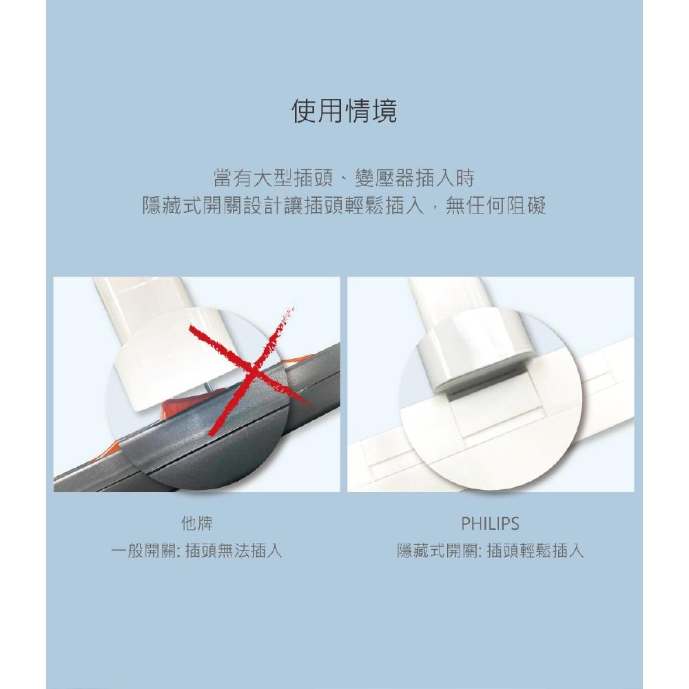 PHILIPS飛利浦 5切8座/5開8插 1.8M 電源延長線/電源分接器/延長線 CHP3780-細節圖4