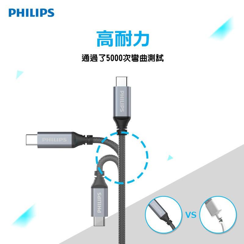 【PHILIPS 飛利浦】安卓系統手機傳輸充電線 1m Type C 尼龍編織 傳輸充電線 DLC4530AB-細節圖5