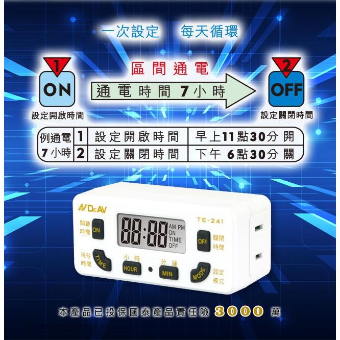 Dr.AV 聖岡科技 節能省電 太簡單 智能 電子式 智能定時器/定時器 TE-241-細節圖4