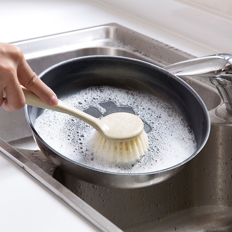 （Hsin櫥聚）廚房長柄鍋刷 洗碗刷 家用清潔可掛式多功能去污清潔刷-細節圖3