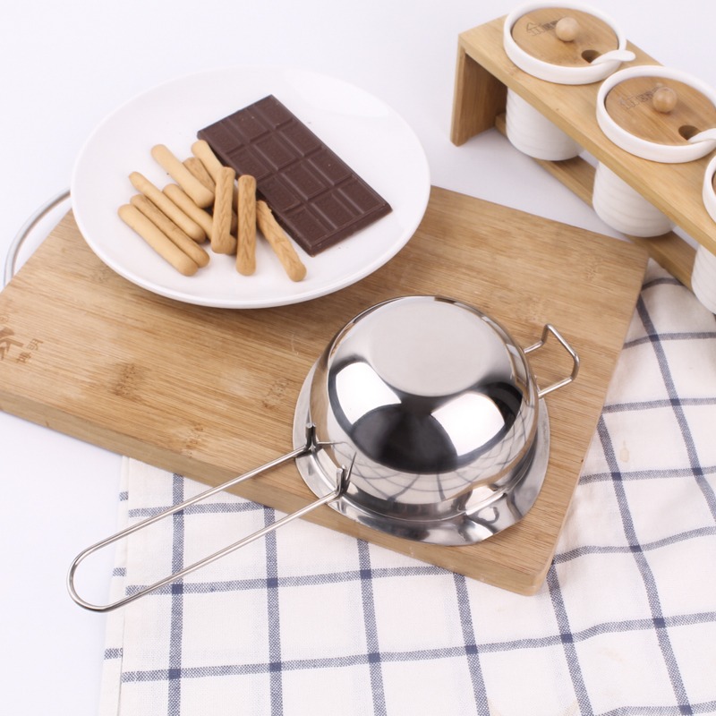 （Hsin櫥聚）食品級不銹鋼巧克力奶油煮粥 隔水融化碗 烘焙加熱鍋黃油加熱融化碗-細節圖4