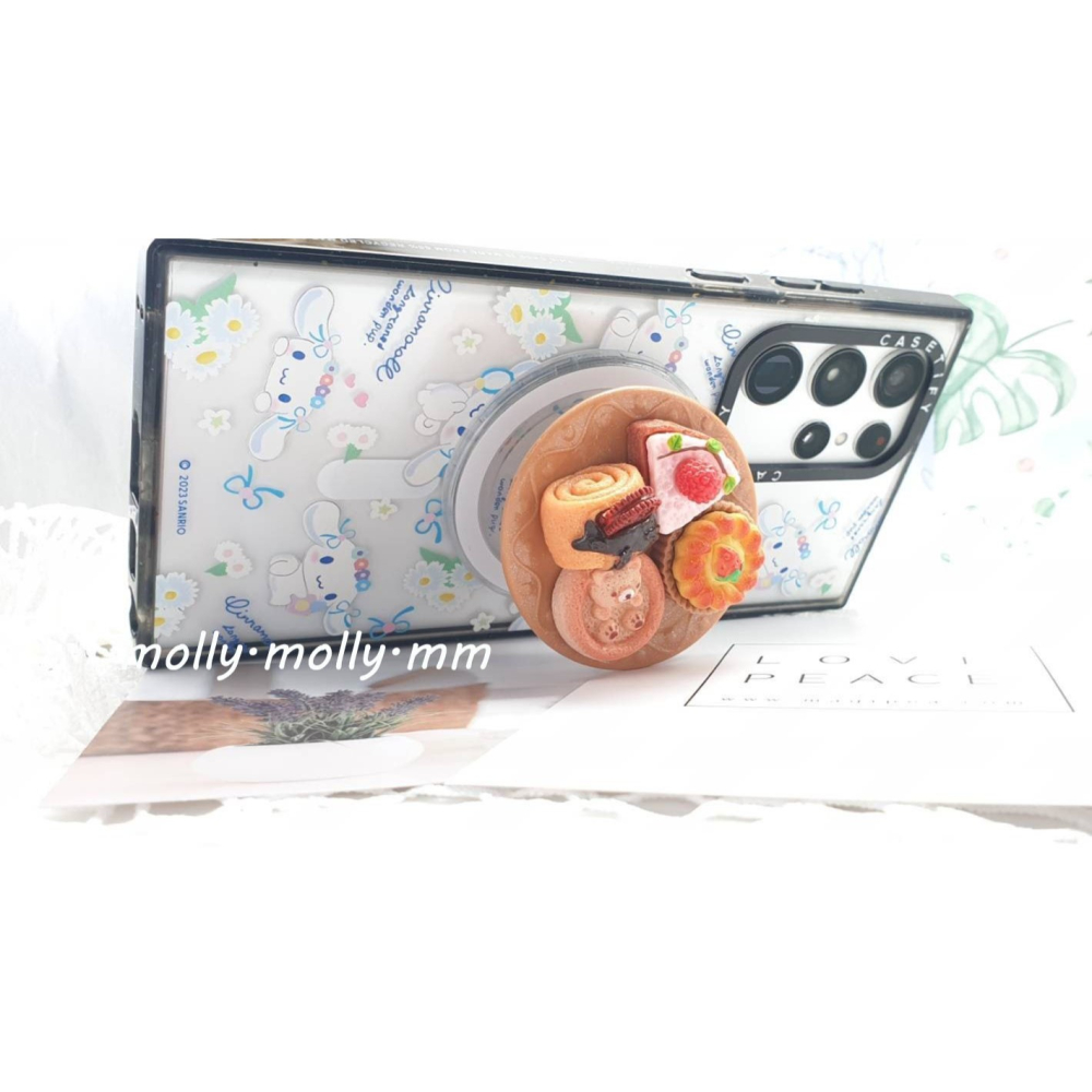 ♥茉茉跟雲♥～食玩系 蛋糕小熊派 磁吸手機氣囊支架 MagSafe-細節圖2