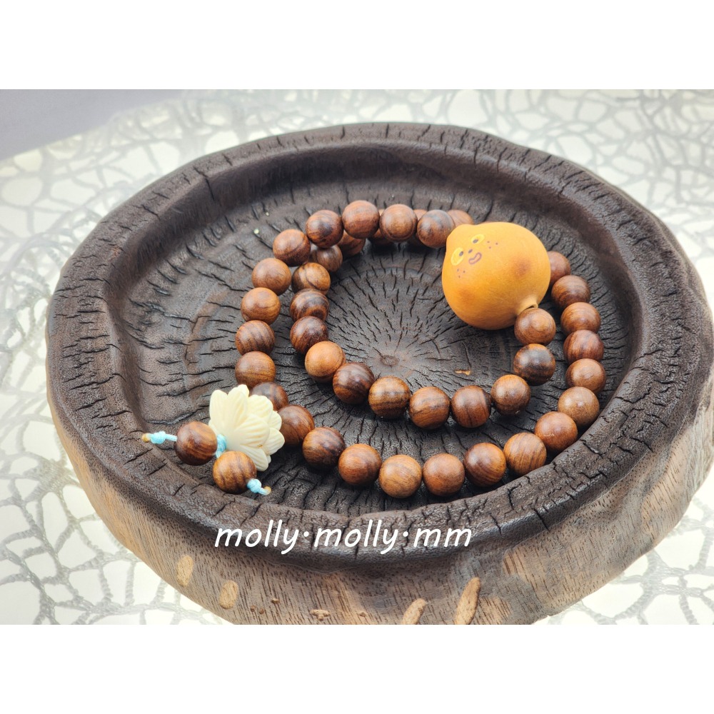♥茉茉跟雲♥～【洋蔥土豆馬鈴薯迷你小葫蘆芭比檀木雙圈手串】～小熊葫蘆 手鍊 手串 手環 阿拉善 黑悟空 檀木 香水 手鐲-細節圖3