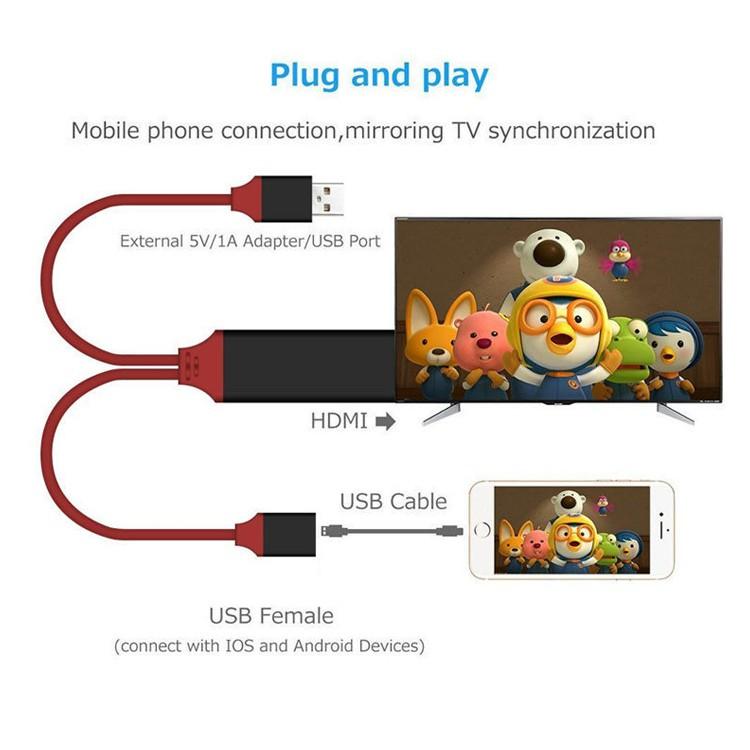 MHL HDMI轉接線 共用 USB母座接口 充電 手機接電視 電視線 安卓 IPHONE 都可用 HDMI 轉換線-細節圖4