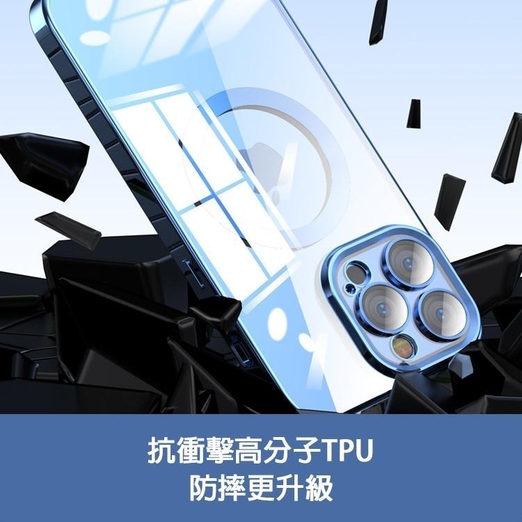 iPhone i12 13 Pro Max 14 15 16 Plus 電鍍 鏡頭全包 手機殼 Magsafe 防摔殼-細節圖7