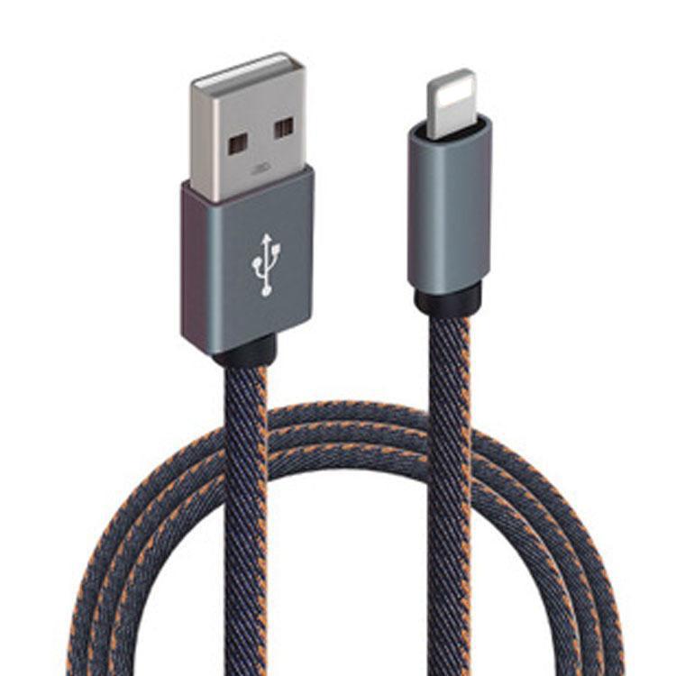 牛仔充電線 牛仔傳輸線 快充線 高速傳輸 2A 牛仔 充電線 適用iPhone Type-C Micro USB-細節圖2