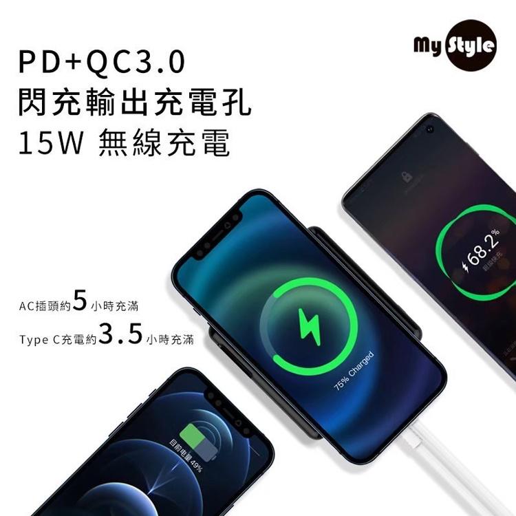 自帶線 無線充電 行動電源 多功能 充電寶 Type-c PD 充電孔 WPB01 LED 數顯 自帶插頭 快充 行動充-細節圖6