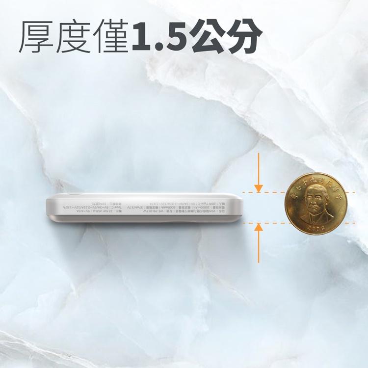 行動電源 額定容量 6200mAh 支援 磁吸式 MagSafe 無線充電 雙孔 快速充電 Type-C PD 行動充-細節圖7