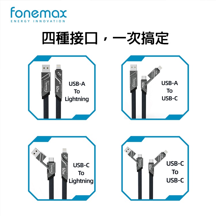 PD充電線 四合一 多功能 快充線 PD 充電線 適用iPhone Type-C iPhone15 iPhone16-細節圖6