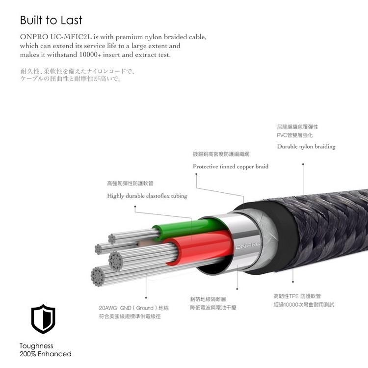 ONPRO UC-MFIC2L MFI認證 PD 快充線 Type-C to Lightning 蘋果 PD快充 充電線-細節圖4