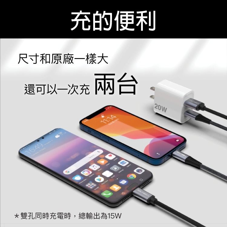 PD 快充頭 雙孔快充頭 20W Type-C 充電頭 充電器 豆腐頭 電源供應器 旅充頭 適用蘋果iPhone-細節圖5