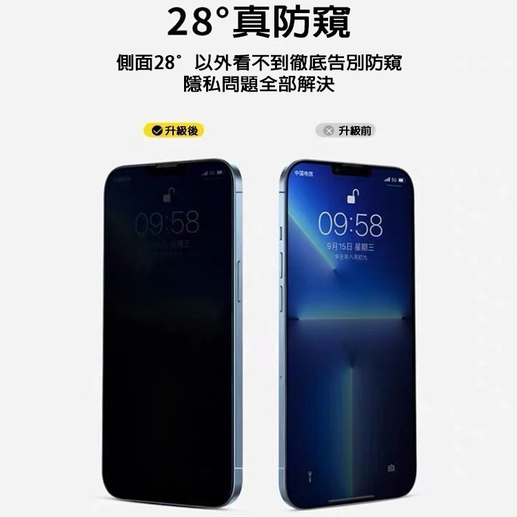 防窺滿版 玻璃 保護貼 防窺 螢幕貼 iPhone17 16 15 14 13 12 Pro Max Plus 16e-細節圖6