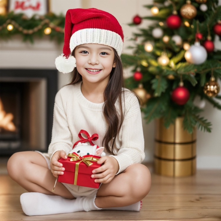 Christmas 聖誕帽 編織 交換禮物 聖誕禮物 聖誕節 禮物 聖誕節帽子 帽子 編織帽 聖誕編織帽-細節圖6