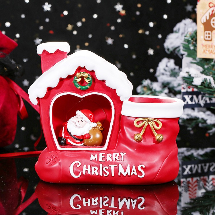 Christmas 聖誕節 禮物 交換禮物 聖誕老人 置物盒 聖誕造型 聖誕 造型 辦公桌 擺飾 聖誕造型置物盒-細節圖4