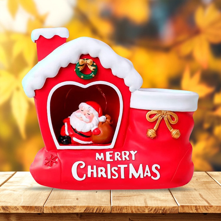 Christmas 聖誕節 禮物 交換禮物 聖誕老人 置物盒 聖誕造型 聖誕 造型 辦公桌 擺飾 聖誕造型置物盒-細節圖9