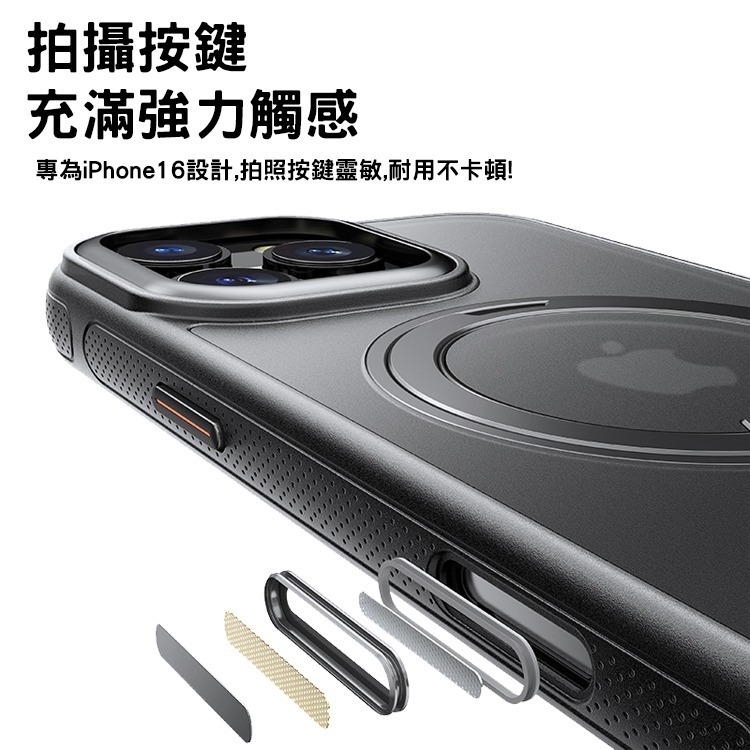 360°旋轉 MagSafe 磁吸 支架 手機殼 軍規 防滑握感 拍照獨立按鍵 iPhone16 17 保護殼 防摔殼-細節圖3