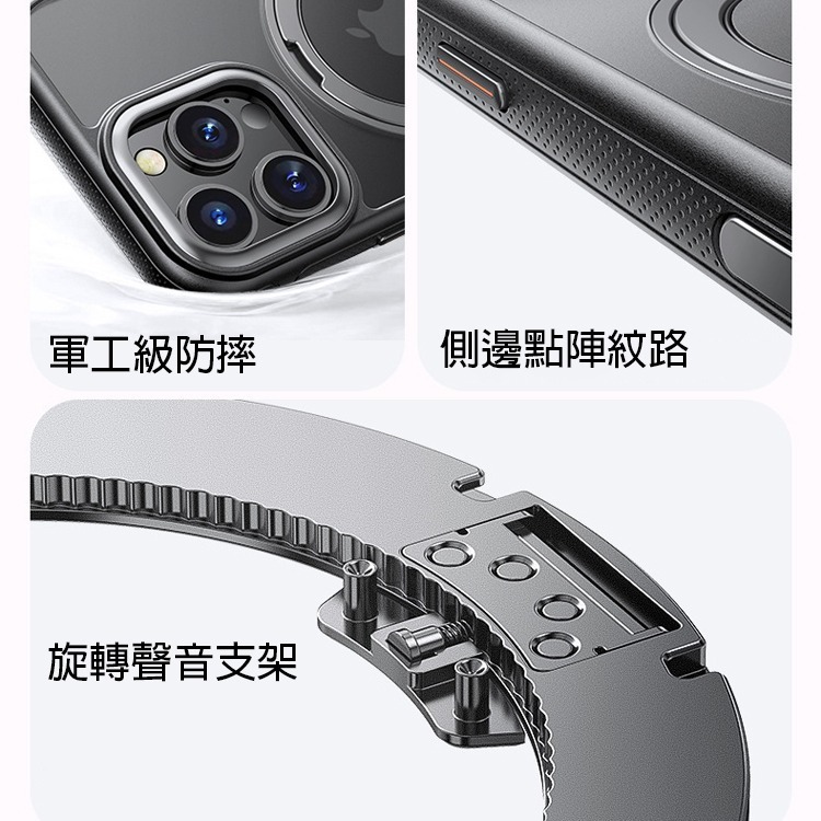 360°旋轉 MagSafe 磁吸 支架 手機殼 軍規 防滑握感 拍照獨立按鍵 iPhone16 17 保護殼 防摔殼-細節圖5