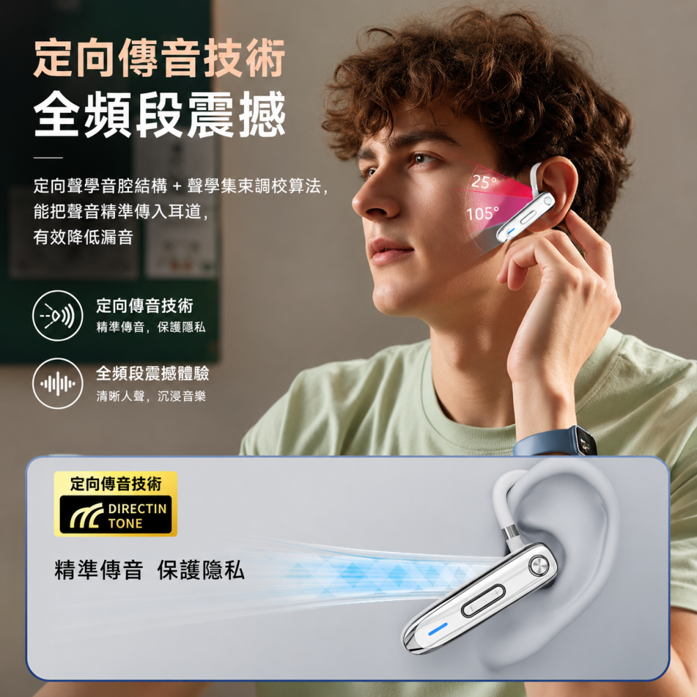 K3 Headset Bluetooth 藍芽 耳機 高通藍牙耳機 商務藍芽耳機 高續航 通話 聽歌 耳掛 無線藍芽耳機-細節圖2