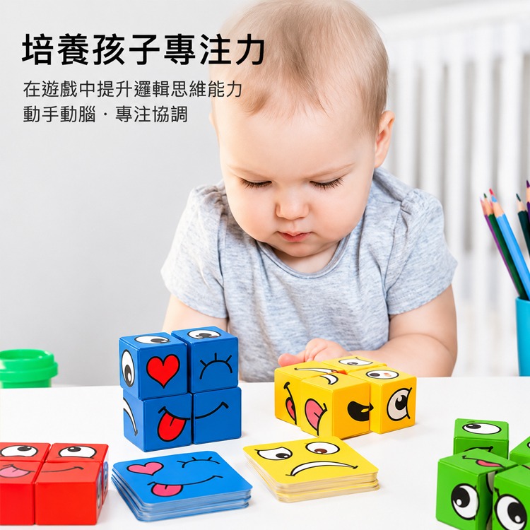 變臉方塊 表情配對 反應訓練 趣味桌遊 兒童 玩具 親子 互動 遊戲 幼兒 桌遊 派對遊戲 交換禮物 聖誕禮物 益智玩具-細節圖5