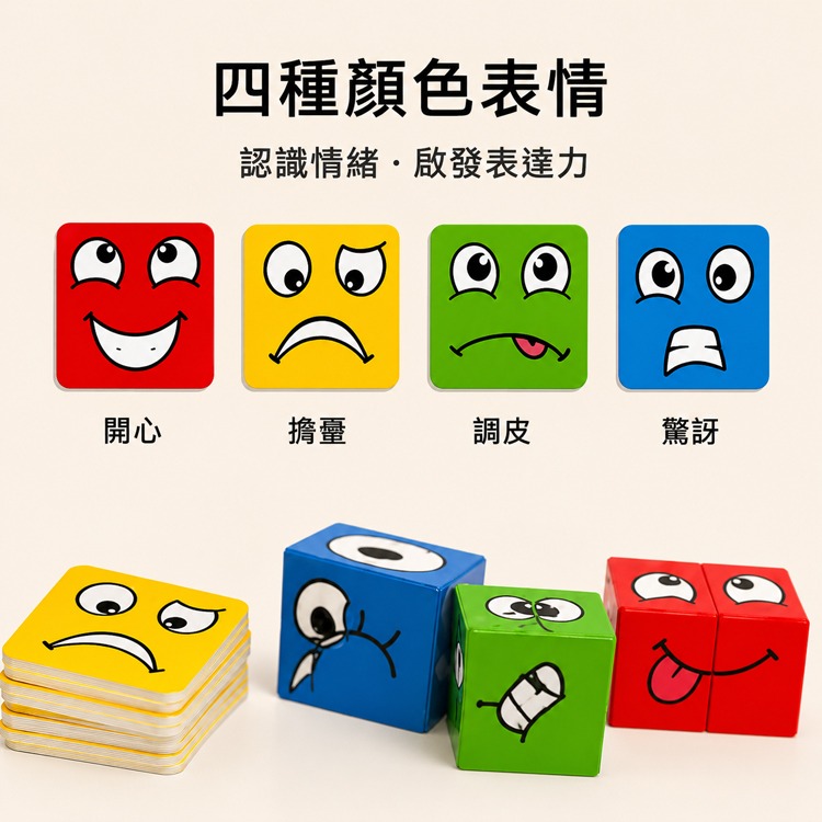 變臉方塊 表情配對 反應訓練 趣味桌遊 兒童 玩具 親子 互動 遊戲 幼兒 桌遊 派對遊戲 交換禮物 聖誕禮物 益智玩具-細節圖8