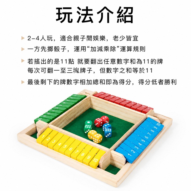 木質翻牌 骰子 桌遊 四人對戰 邏輯思考 數學 親子桌遊 兒童益智玩具 數字翻牌 遊戲 派對桌遊 兒童玩具 數字翻牌遊戲-細節圖8