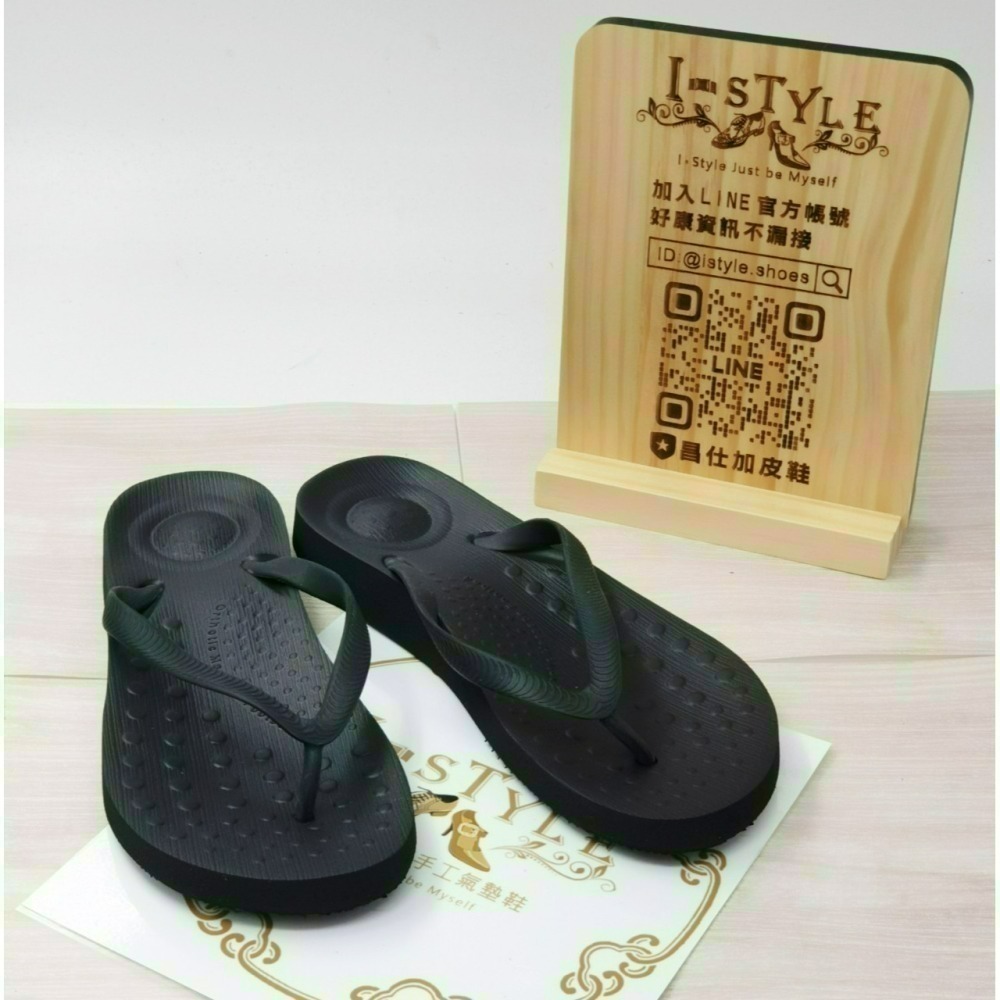 ♀️女：厚底足弓人字夾腳拖(黑/桃)-細節圖3