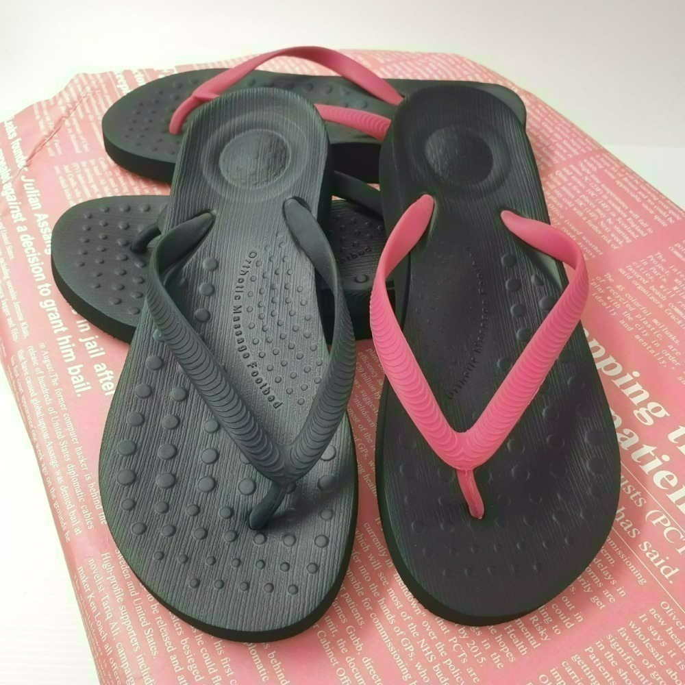 ♀️女：厚底足弓人字夾腳拖(黑/桃)-細節圖5
