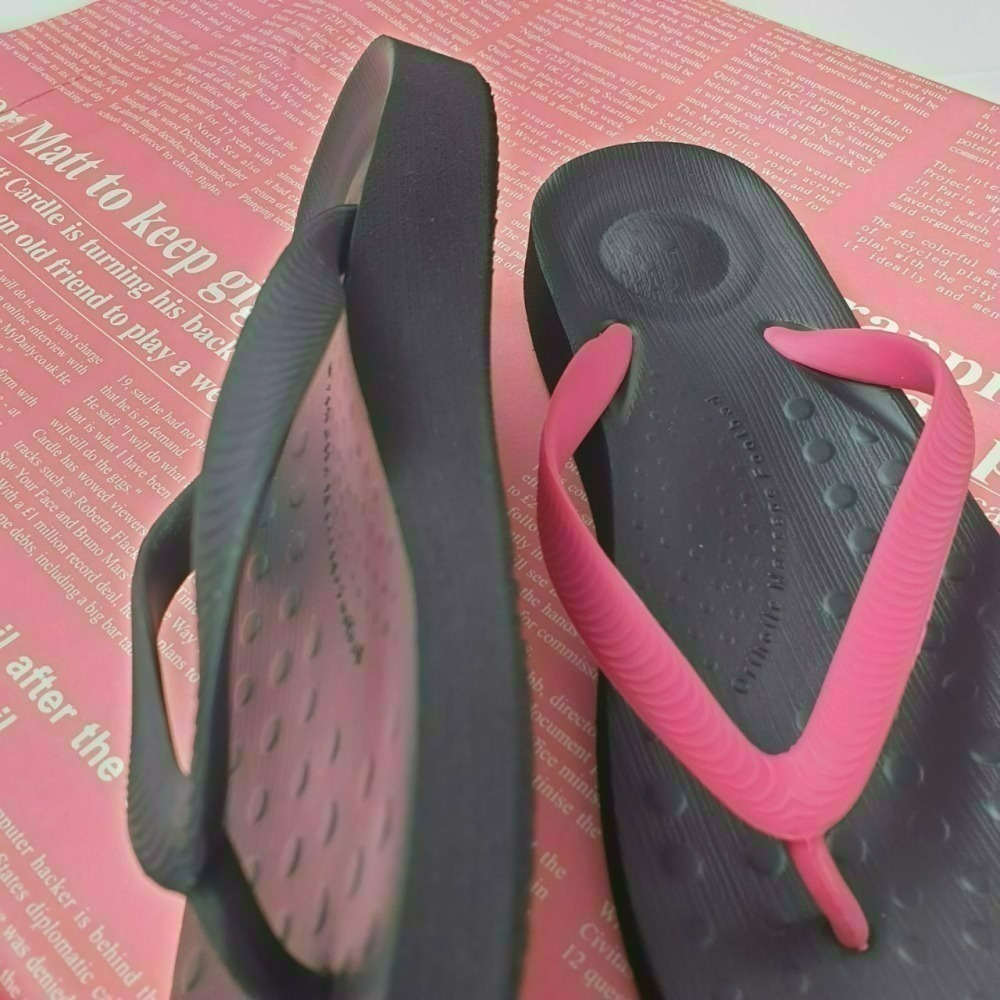 ♀️女：厚底足弓人字夾腳拖(黑/桃)-細節圖6