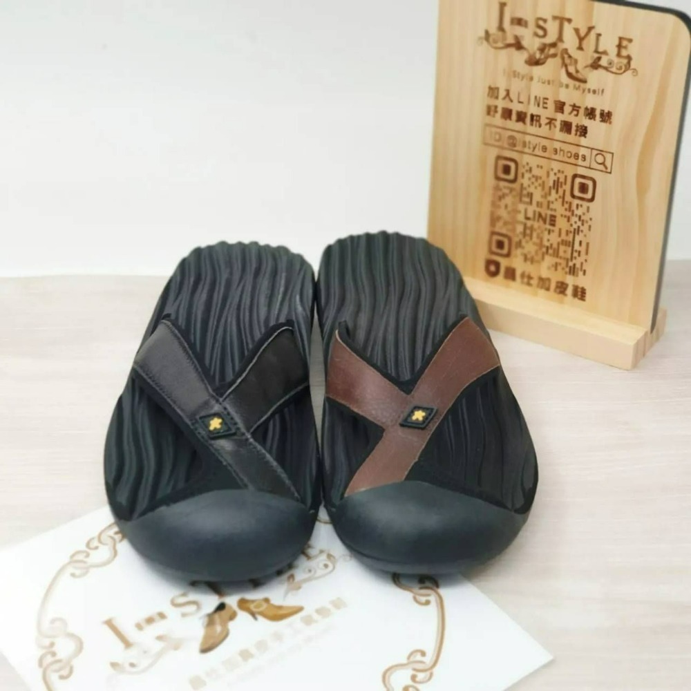 ♂️♀️男女款：SIX.TEN真皮護址夾腳運動拖鞋（黑/咖/桃）-細節圖2