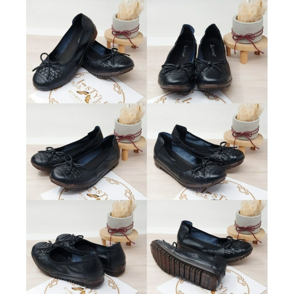 ♀️女：編織蝴蝶結圓頭厚底娃娃鞋（黑/豆沙）-細節圖7