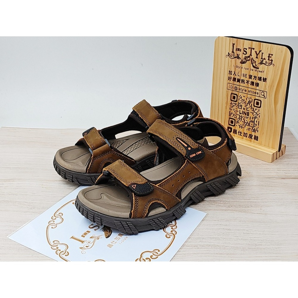 ♂️男：多段調節足弓厚底戶外運動涼鞋(棕/黑)-細節圖5