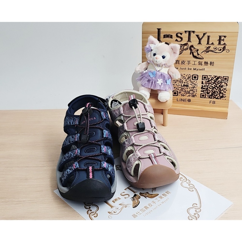 🕺【女款】情侶款-時尚戶外運動護趾涼鞋(粉/藍)-細節圖3