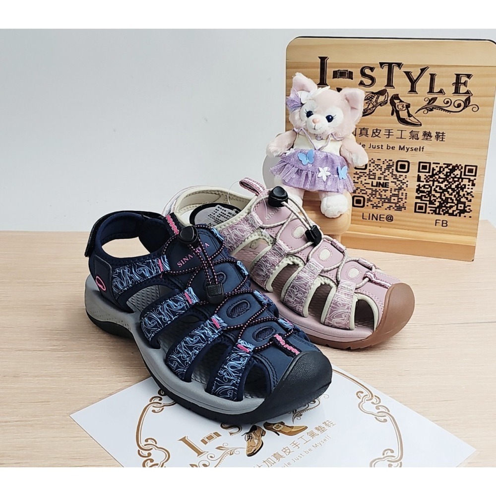 🕺【女款】情侶款-時尚戶外運動護趾涼鞋(粉/藍)-細節圖4