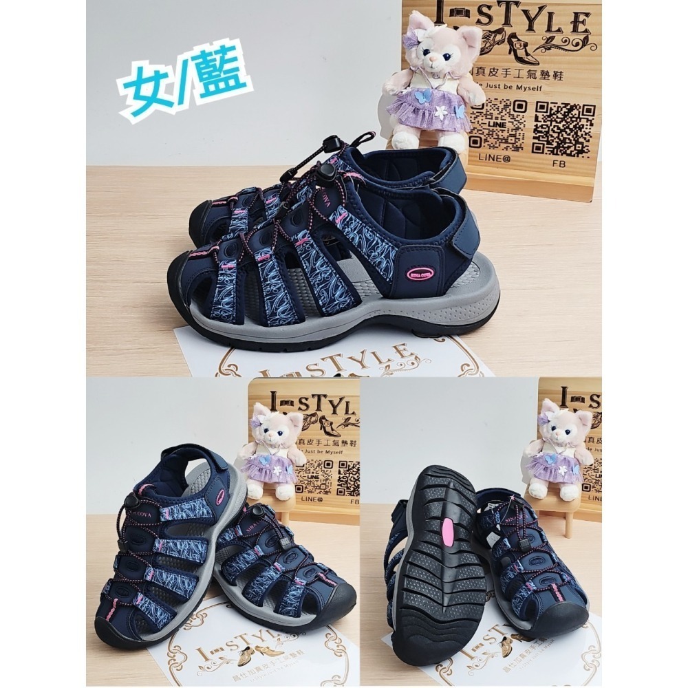 🕺【女款】情侶款-時尚戶外運動護趾涼鞋(粉/藍)-細節圖10