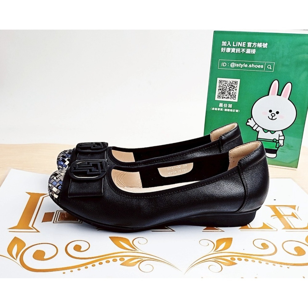 📣 敲碗！好評加碼黑色來囉！🔥🔥 ♀️女：蝴蝶結圓釦皮革編織淑女鞋(黑色)  👑尺寸：36-40(整碼) 👑顏-細節圖4