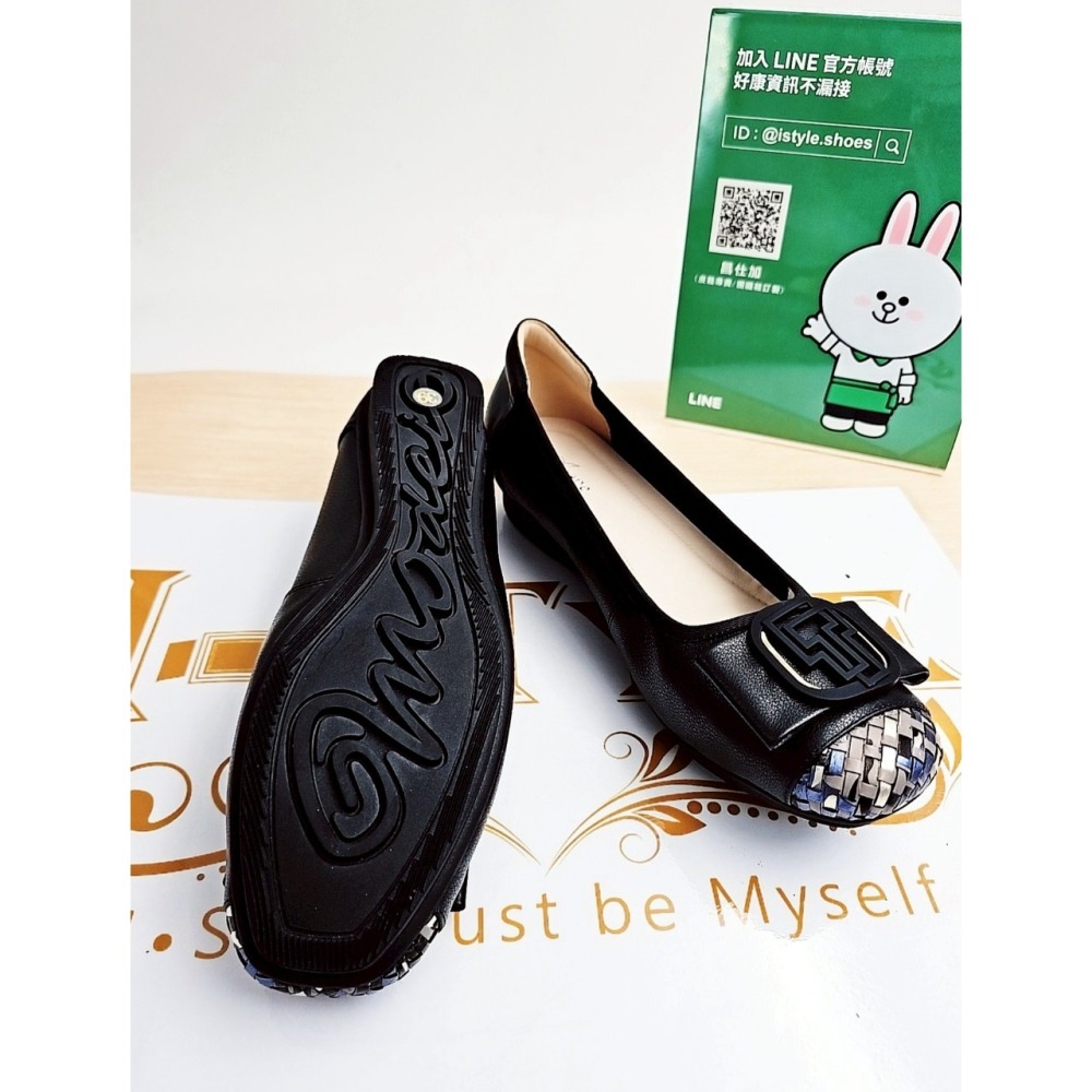 📣 敲碗！好評加碼黑色來囉！🔥🔥 ♀️女：蝴蝶結圓釦皮革編織淑女鞋(黑色)  👑尺寸：36-40(整碼) 👑顏-細節圖8