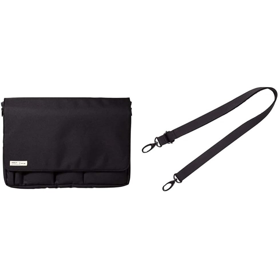 【LIHIT LAB.】多功能收納包 筆電包 平板 公事包 手拿包 A4 附肩背帶 (黑)-細節圖2