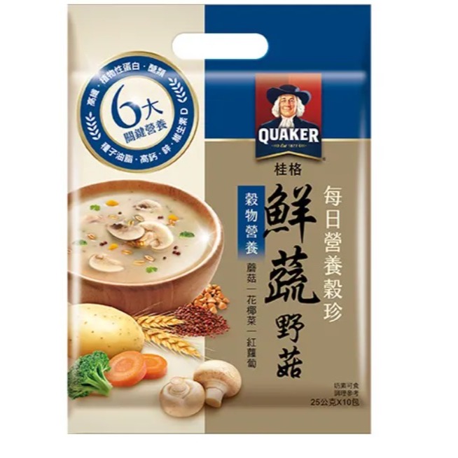 【啾啾蛋小舖】桂格QUAKER。桂格QUAKER。營養穀珍系列(杏仁蓮子/黑穀珍寶/核桃堅果/穀麥全餐/鮮蔬野菇)-規格圖8
