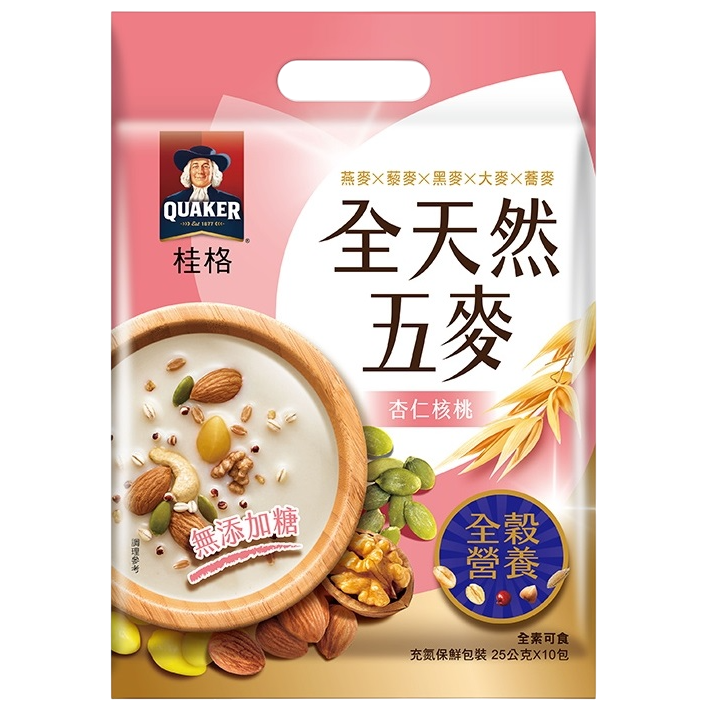 【啾啾蛋小舖】桂格QUAKER。全天然五麥系列(黑芝麻糊/杏仁核桃/松子核桃/山藥白芝麻/嚴選十六/藜麥堅果/黑穀堅果)-規格圖9