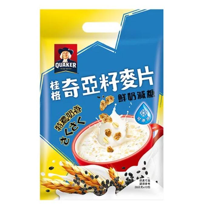 【啾啾蛋小舖】桂格QUAKER。奇亞籽麥片(特濃鮮奶/黑穀堅果/藜麥核桃/草莓歐蕾/鮮奶減糖/重乳鮮奶/穀香堅果)-細節圖2