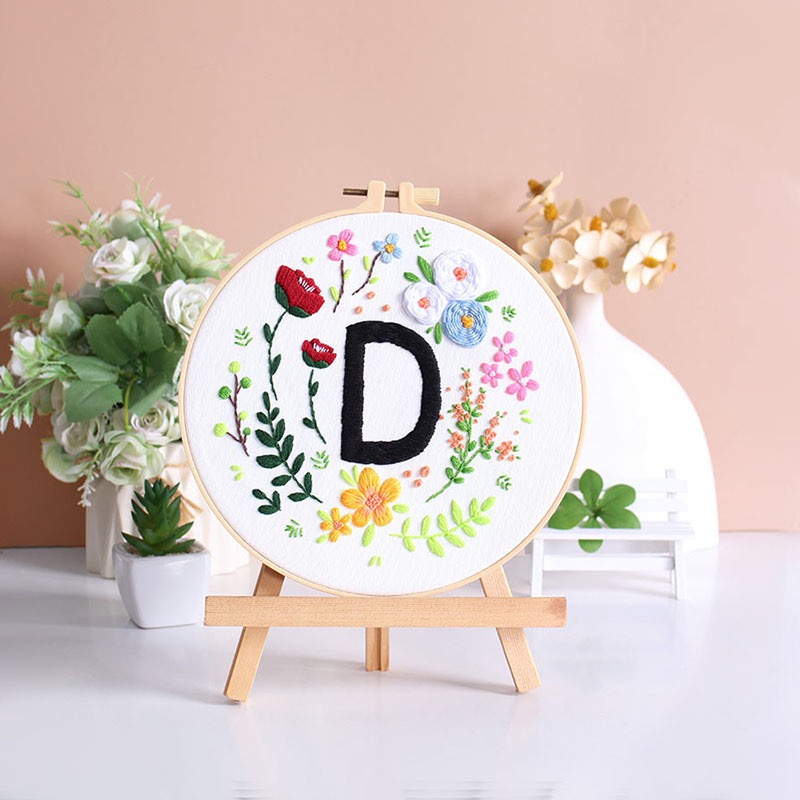 字母D&E花卉dear手工刺繡diy材料包歐式立體-規格圖3