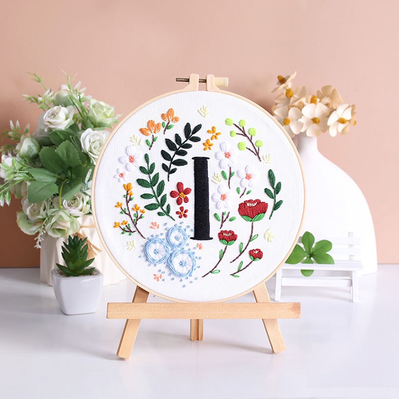 字母D&E花卉dear手工刺繡diy材料包歐式立體-規格圖3