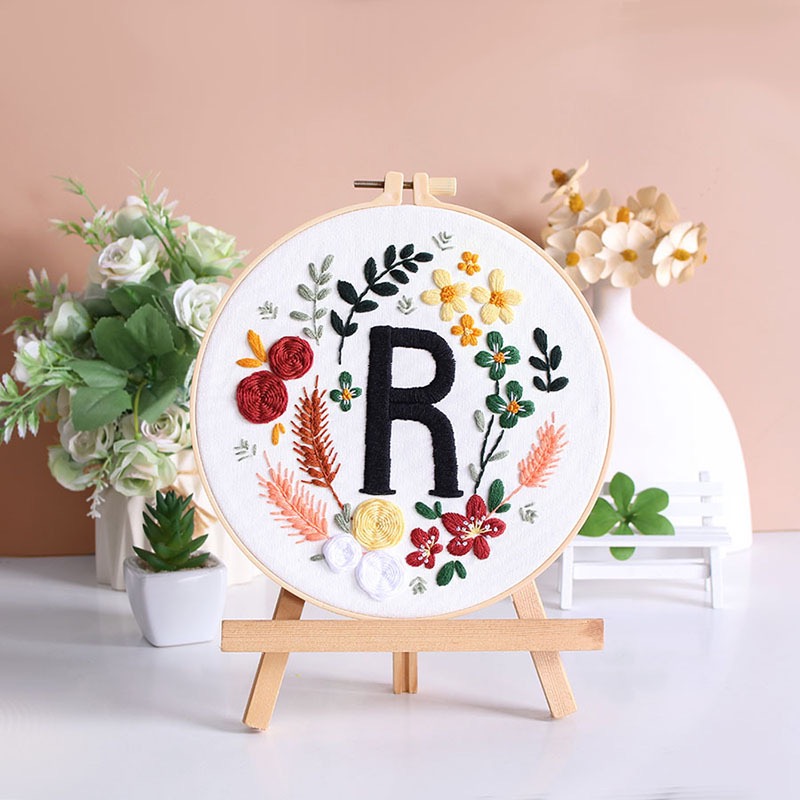 字母D&E花卉dear手工刺繡diy材料包歐式立體-規格圖3