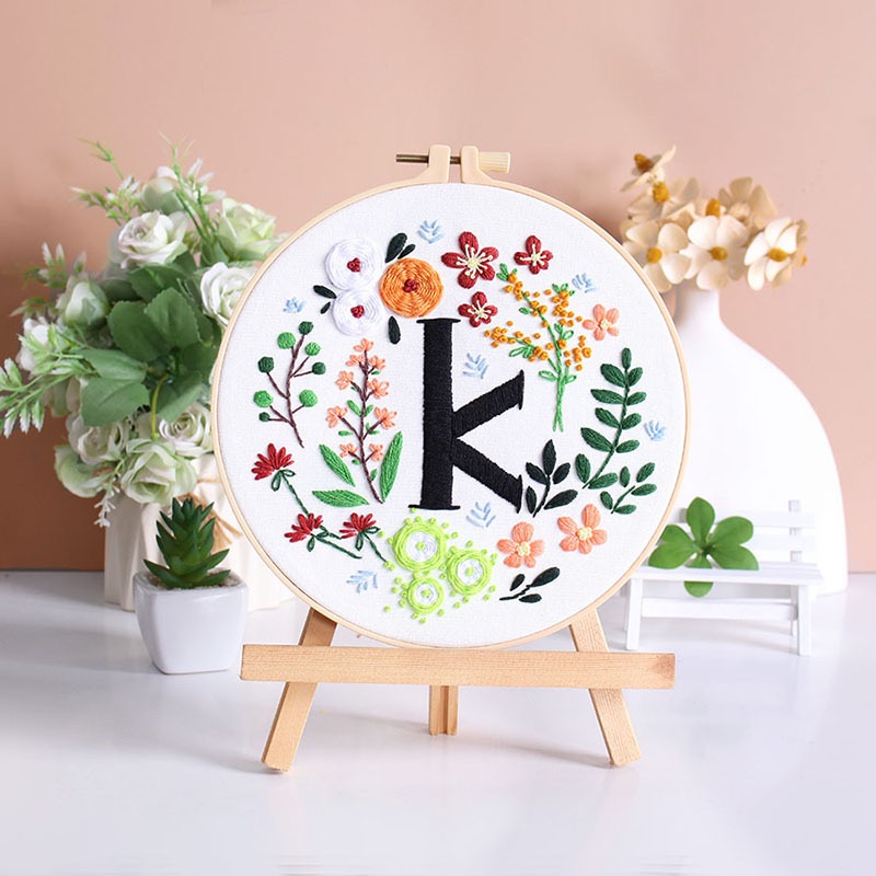 字母D&E花卉dear手工刺繡diy材料包歐式立體-規格圖3