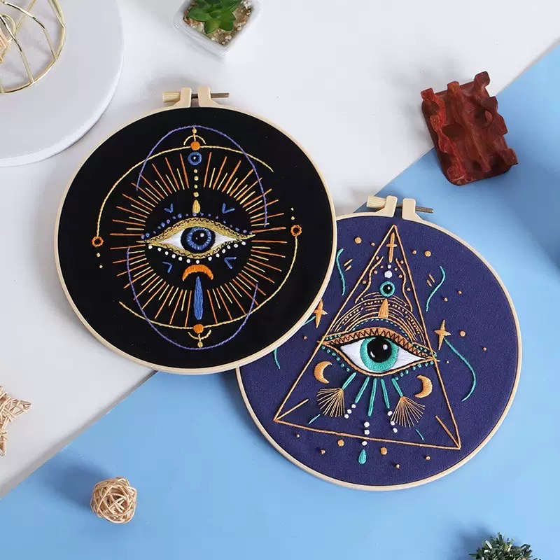 占卜遠古神秘之眼星體月亮🌜原創新款diy手工刺繡材料包套件 英文-細節圖2